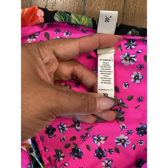 Maaji Floral reversible Long Sleeve Swim Top High Waist Bikini Bottom Set XL - Picture 7 of 9